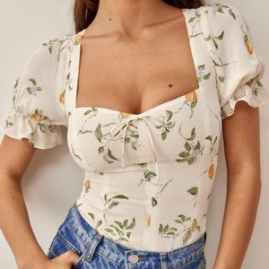 The Develan Top in Citron (WILL GET DRY CLEANED BEFORE SENDING OUT FOR DELIVERY)